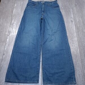 Levi's Cinch Baggy Jeans Women 31 Medium Wash Wide Leg High Rise Denim